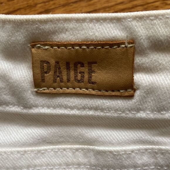 Paige Skyline Ankle Peg Stretch White Skinny Jeans Size 26 - Picture 3 of 16